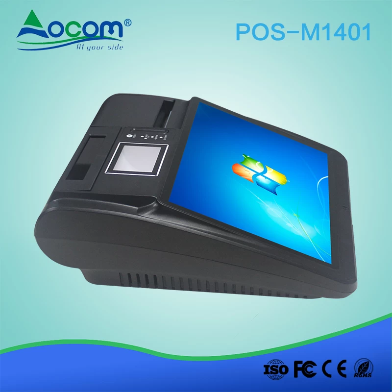 (POS-M1401-W) 14.1 Inch Windows Touch Screen POS System with Printer and Scanner