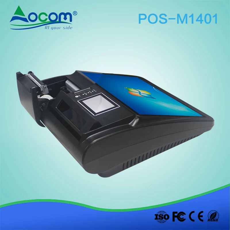 (POS-M1401-W) 14.1 Inch Windows Touch Screen POS System with Printer and Scanner
