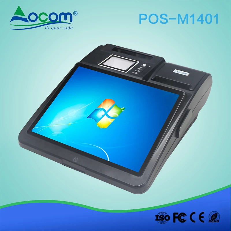 (POS-M1401-W) 14.1 Inch Windows Touch Screen POS System with Printer and Scanner