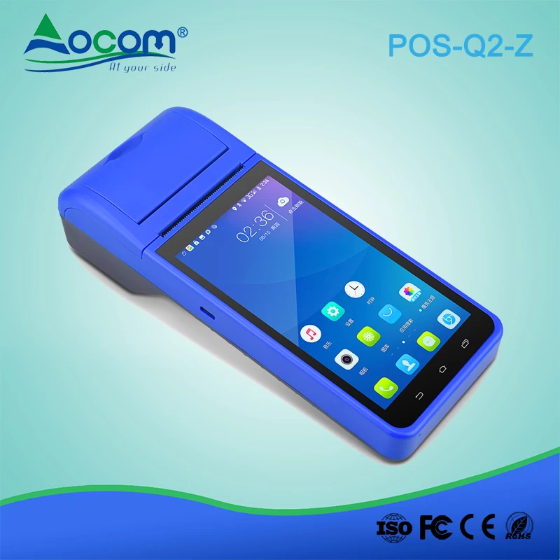 POS -Q2-Z Terminale POS portatile da 5,5 pollici Android 8.1 portatile con  stampante termica da 58 mm