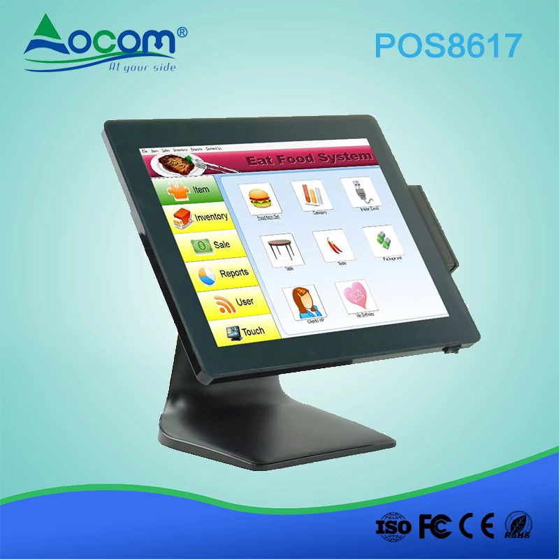 (POS8617)Electronic supermarket cash register pos machine with dule screen