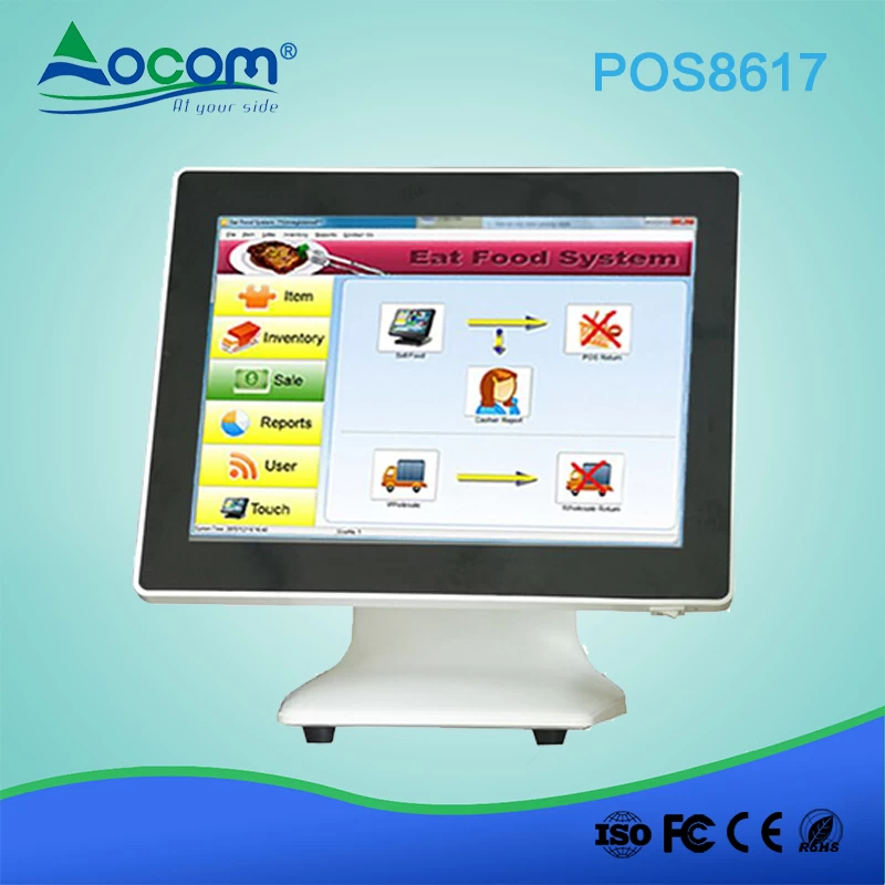 (POS8617)Electronic supermarket cash register pos machine with dule screen
