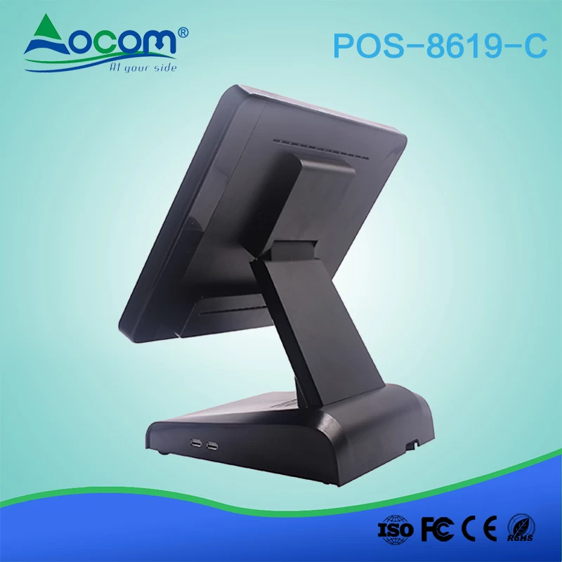 (POS 8619) Macchina touch screen All-in-one touch screen da 15 pollici senza ventola POS