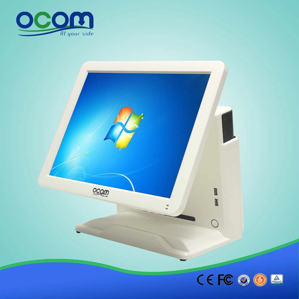 15" all in one touch screen windows pos terminal machine with optional rfid and dual screen