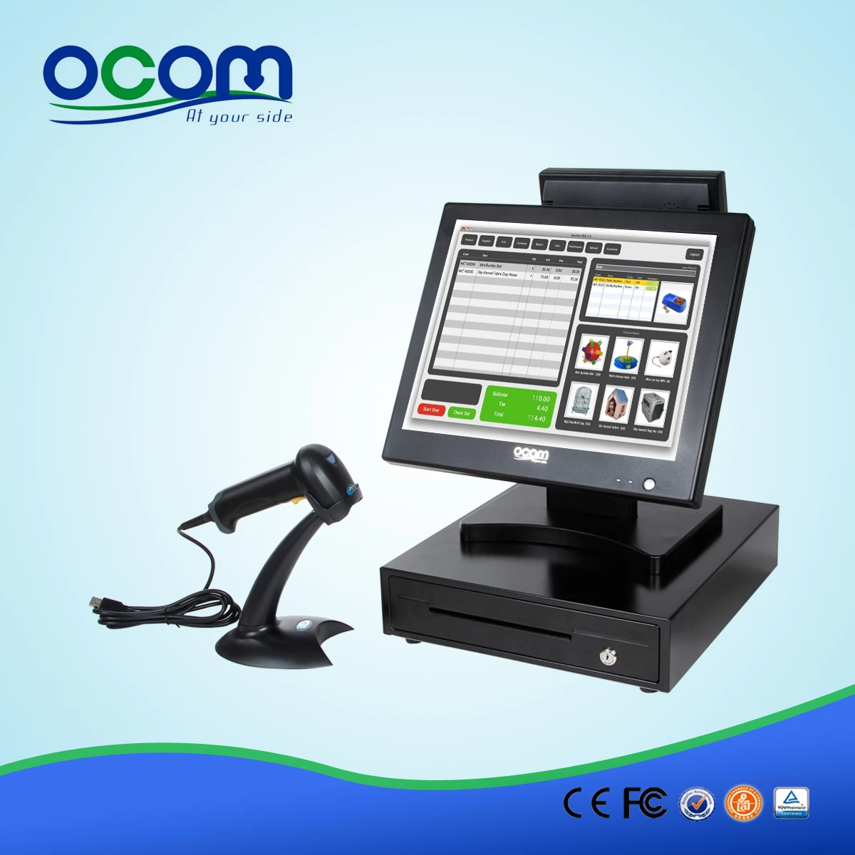 15 inch all in one fast food pos system with good performance (POS8815A)