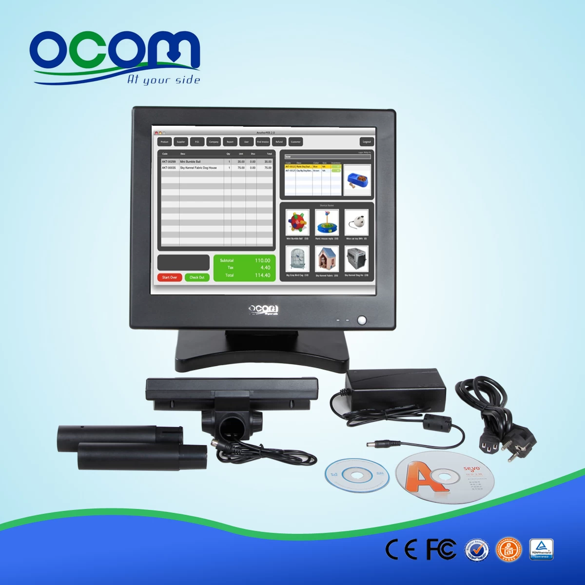 15 inch all in one pos device with high resolution (POS8815A)
