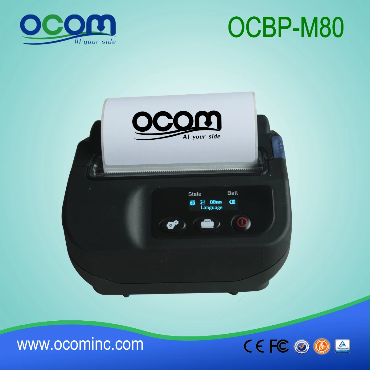 3 inch portable mini mobile bluetooth barcode printer （OCBP-M80）