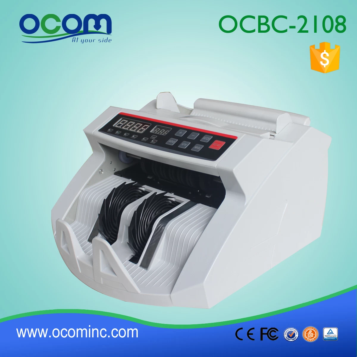Bill money banknote counting machine with fake detector