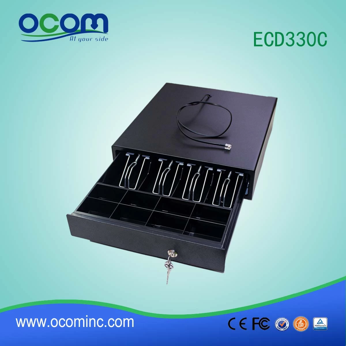 Black Cash Drawer Metal Cash Drawer Box for commercial (ECD330C)