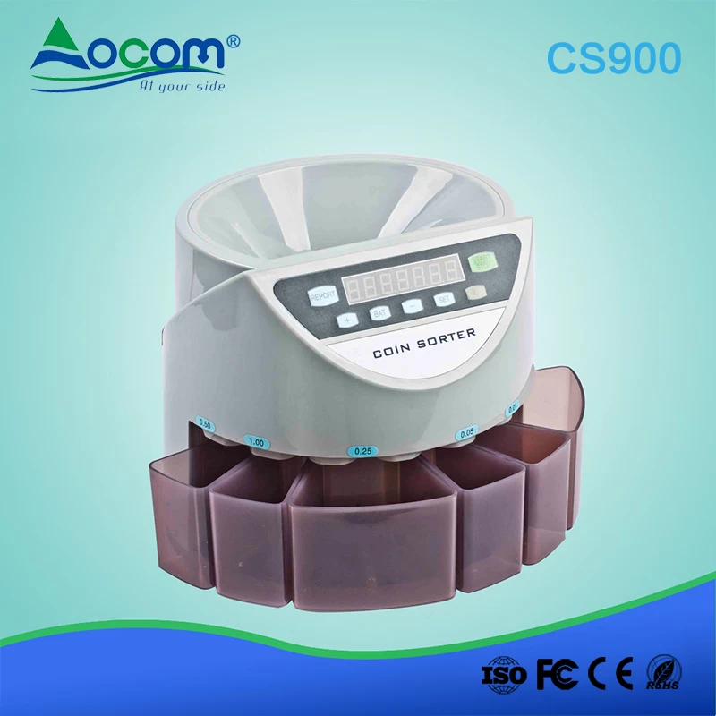 CS900 High Speed Cash Currency Counting Machine Electronic Coin Sorter