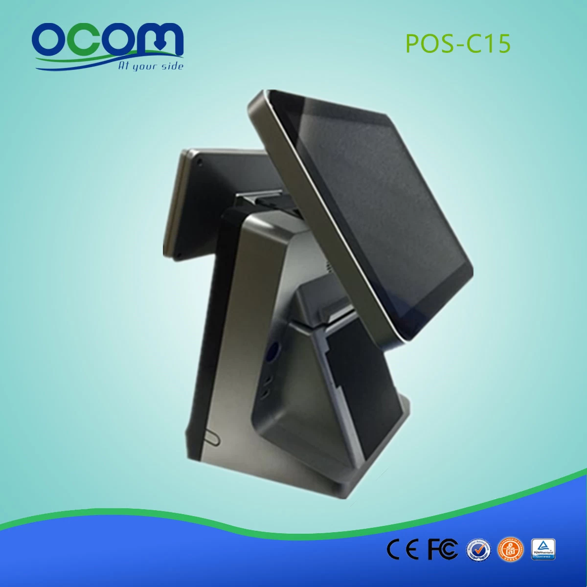Cafe Shop Dual Screen High Quality 15 Inch Touch POS Terminal Machine