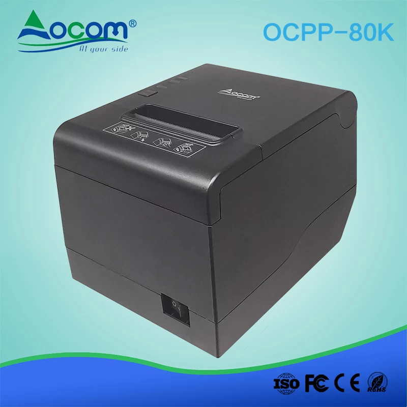 Thermal Receipt Printer 80mm Desktop Direct Thermal Printing USB+LAN  Connection 300mm/s High Speed w Auto Cutter Support ESC/POS