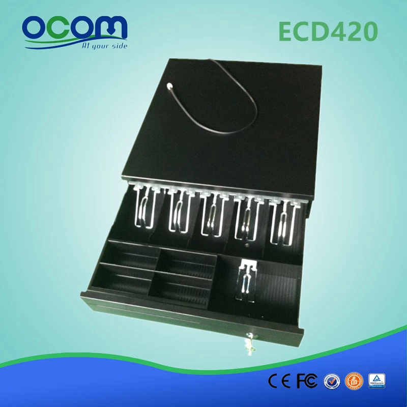 ECD420 Electronic Metal Black RJ11 pos cash drawer box 12V/24V optional