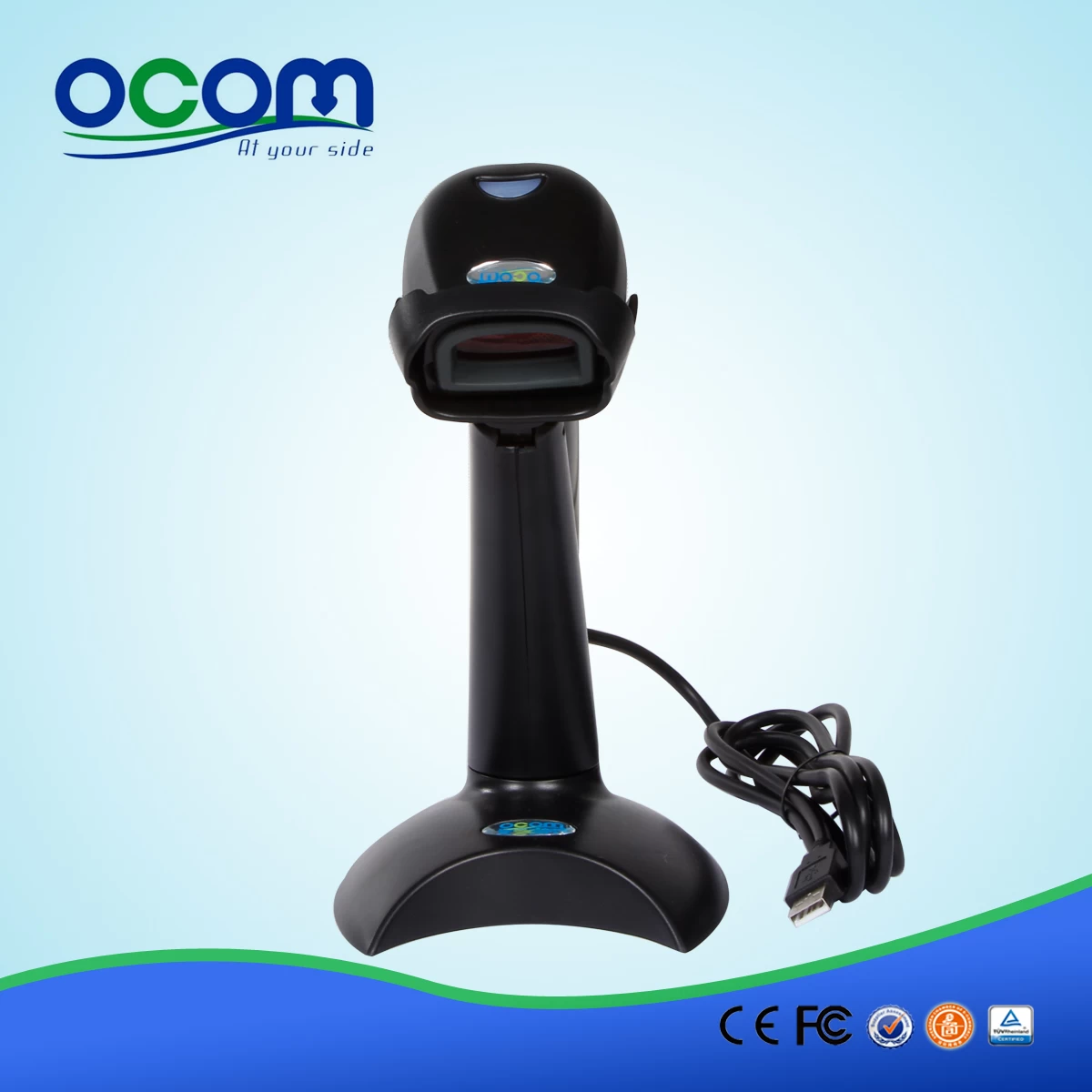 Handheld laser barcode scanner with stand