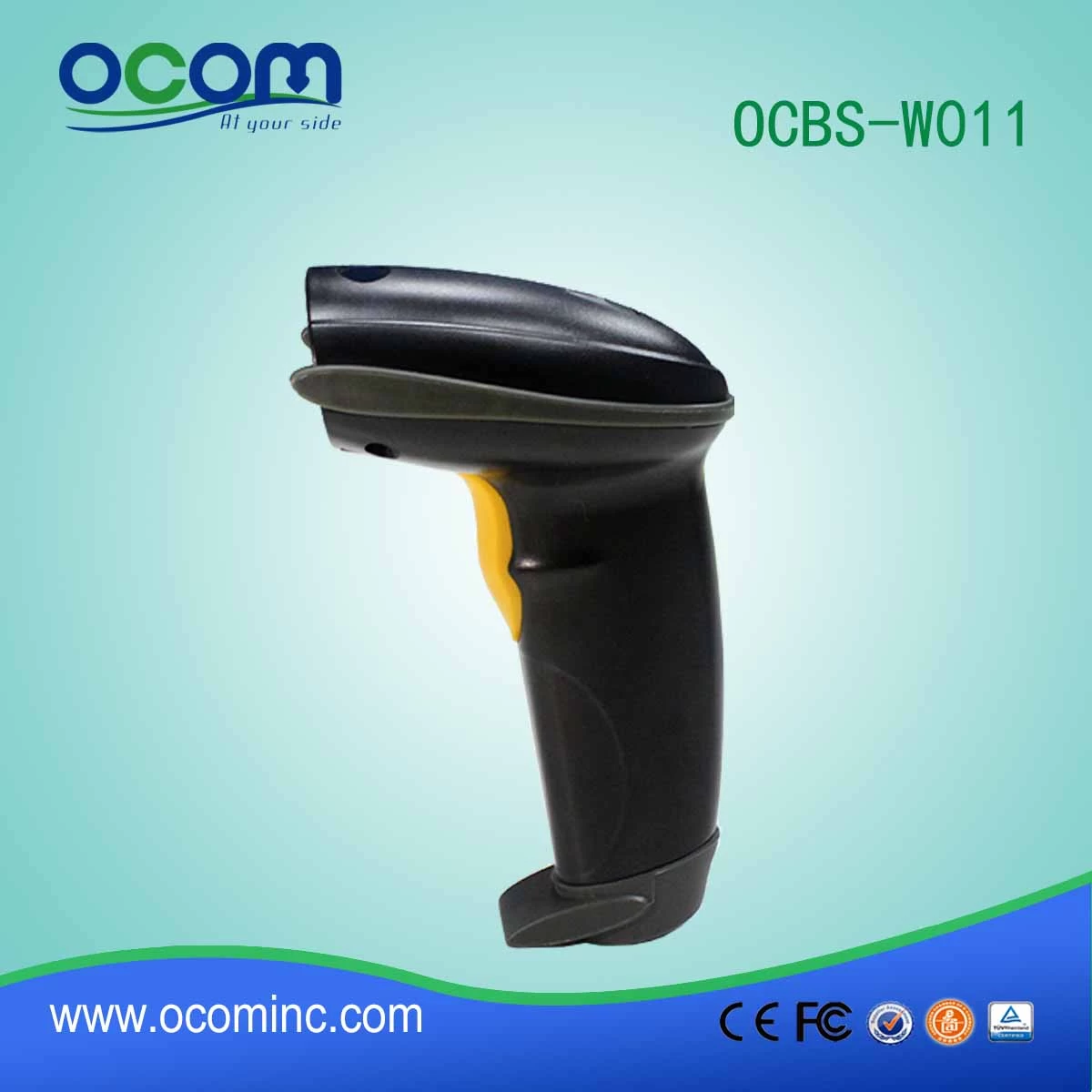 High scan rate usb RF433MHz Wireless Laser Barcode Scanner(OCBS-W011)