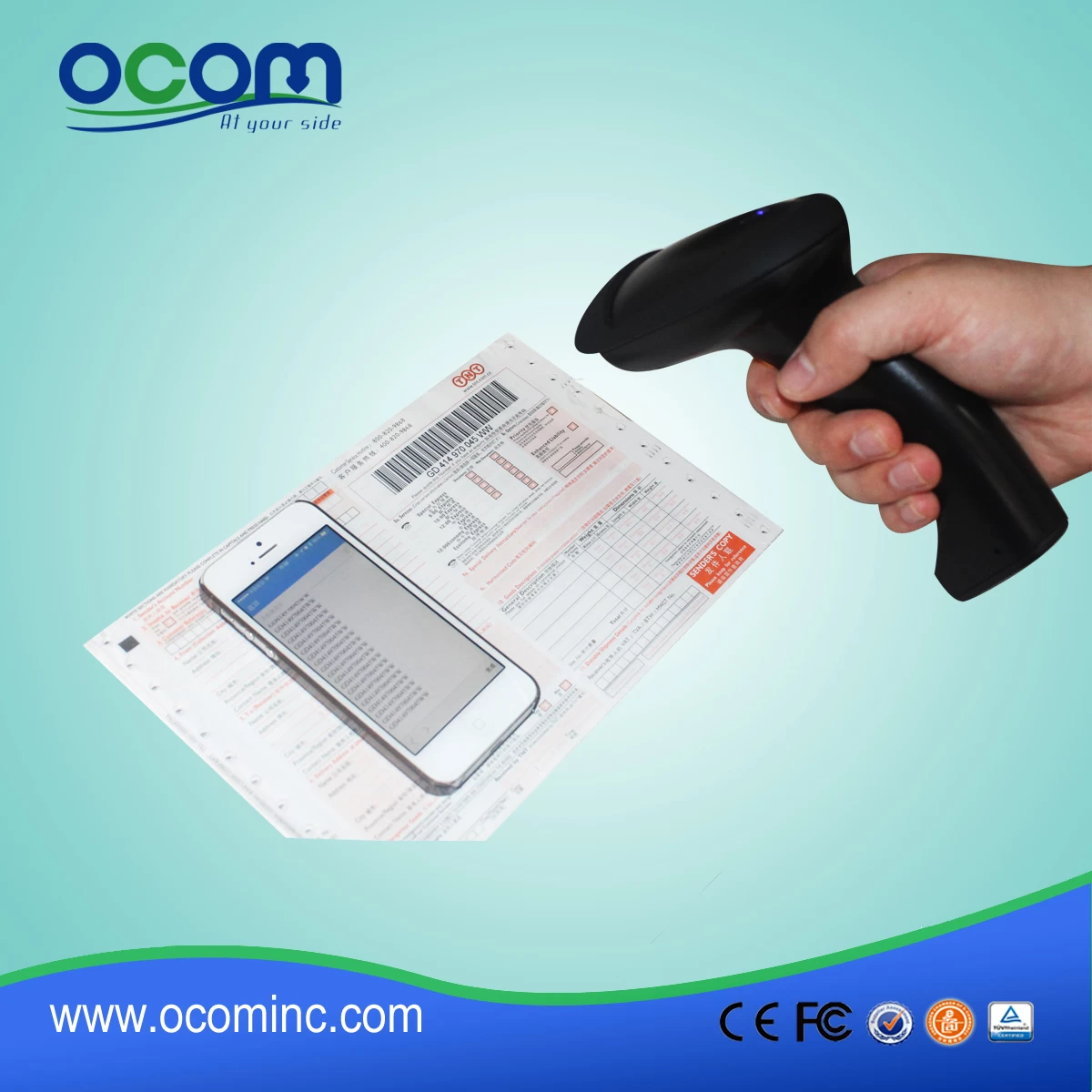 Low cost wireless bluetooth laser barcode scanner-OCBS-W700-B