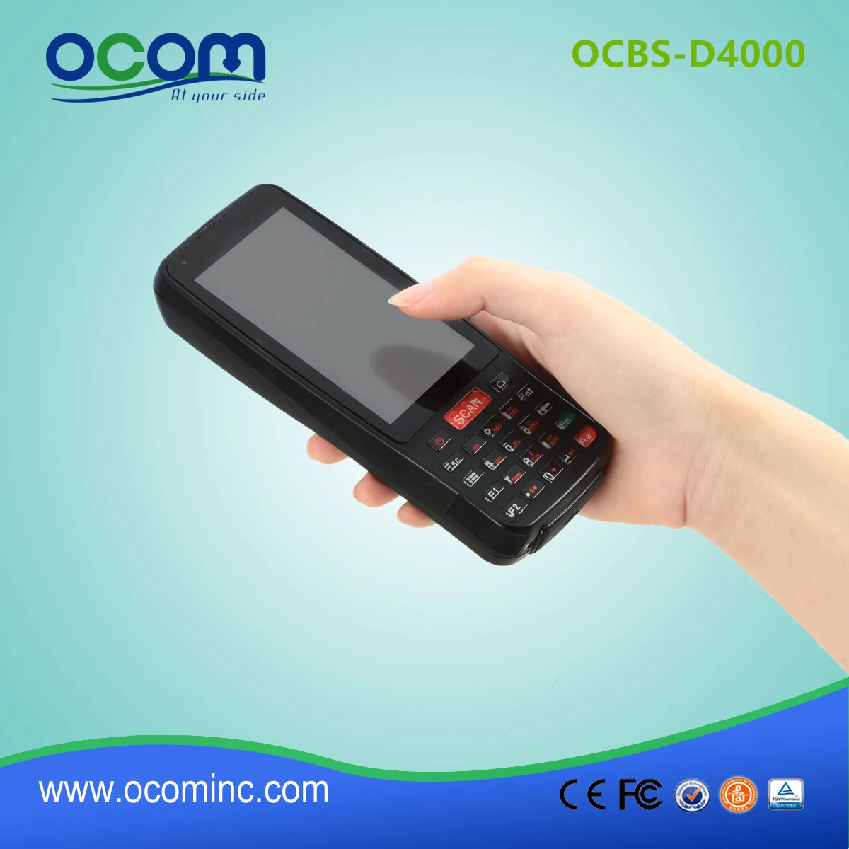 (OCBS-D4000) 4" Handheld Android 6.0 Industrial Data Terminal