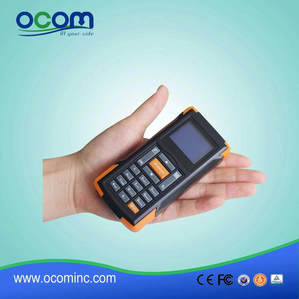 (OCBS-D005) 433Mhz Mini Wireless Barcode Scanner with Display and Memory
