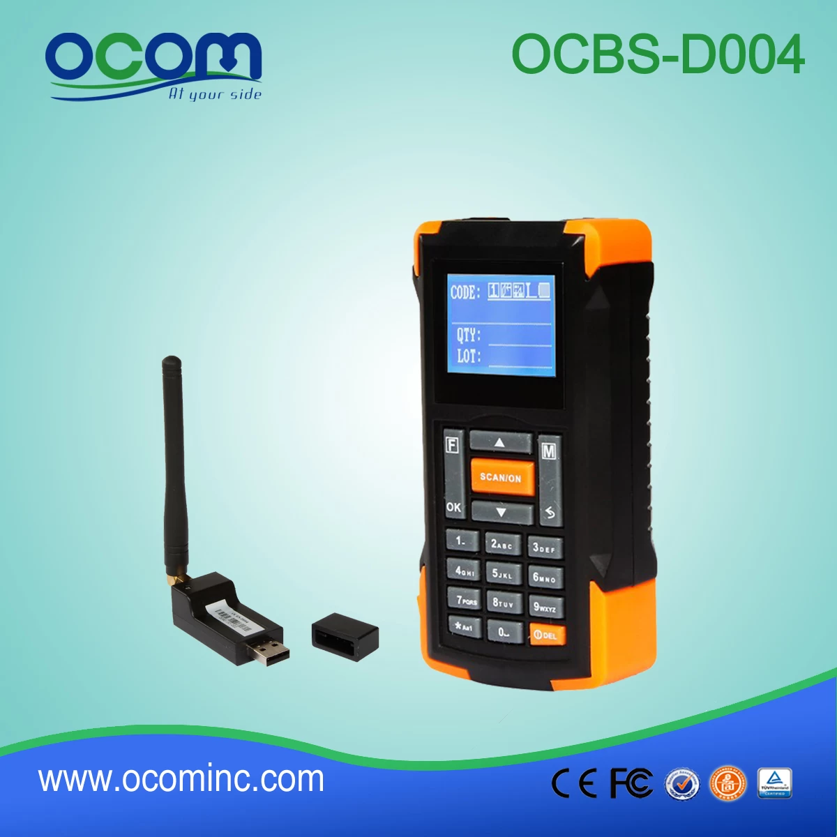 (OCBS-D005/D105) Mini Wireless Barcode Scanner With Screen and Memory