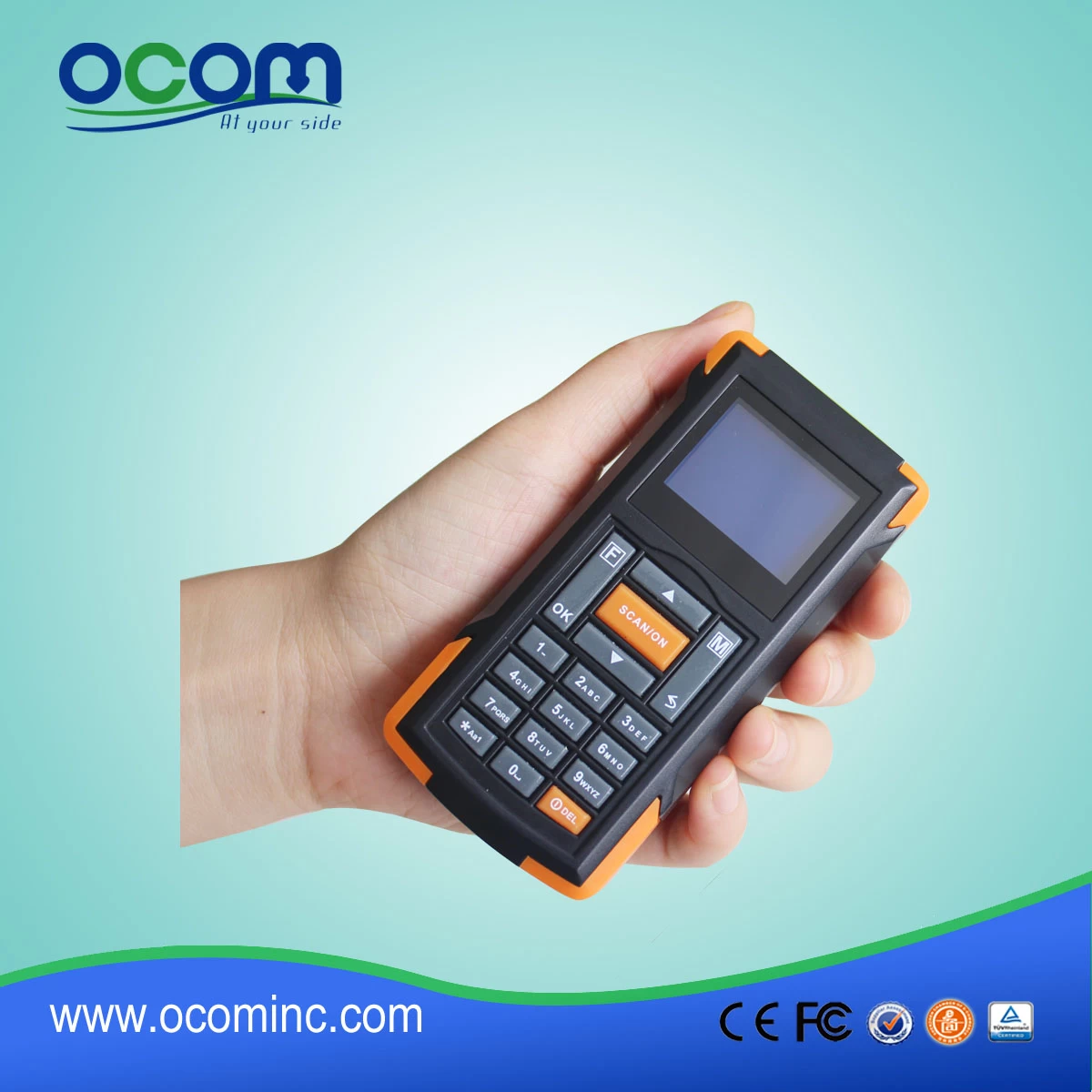 OCBS-D105 wireless barcode scanner handheld with screen and memory