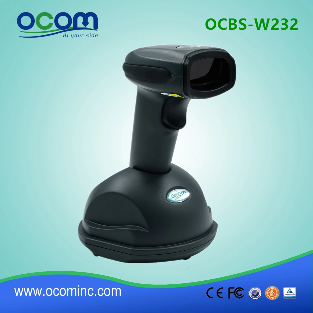 OCBS-W232-Wireless Scanner di codici a barre 2D portatile con Bluetooth e  433 MHz