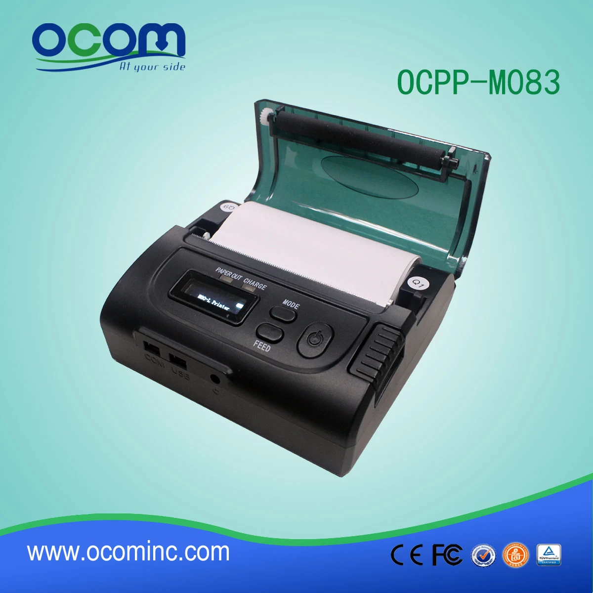 OCPP-M083 3Inch handheld protable mini barcode printer with rechargetable