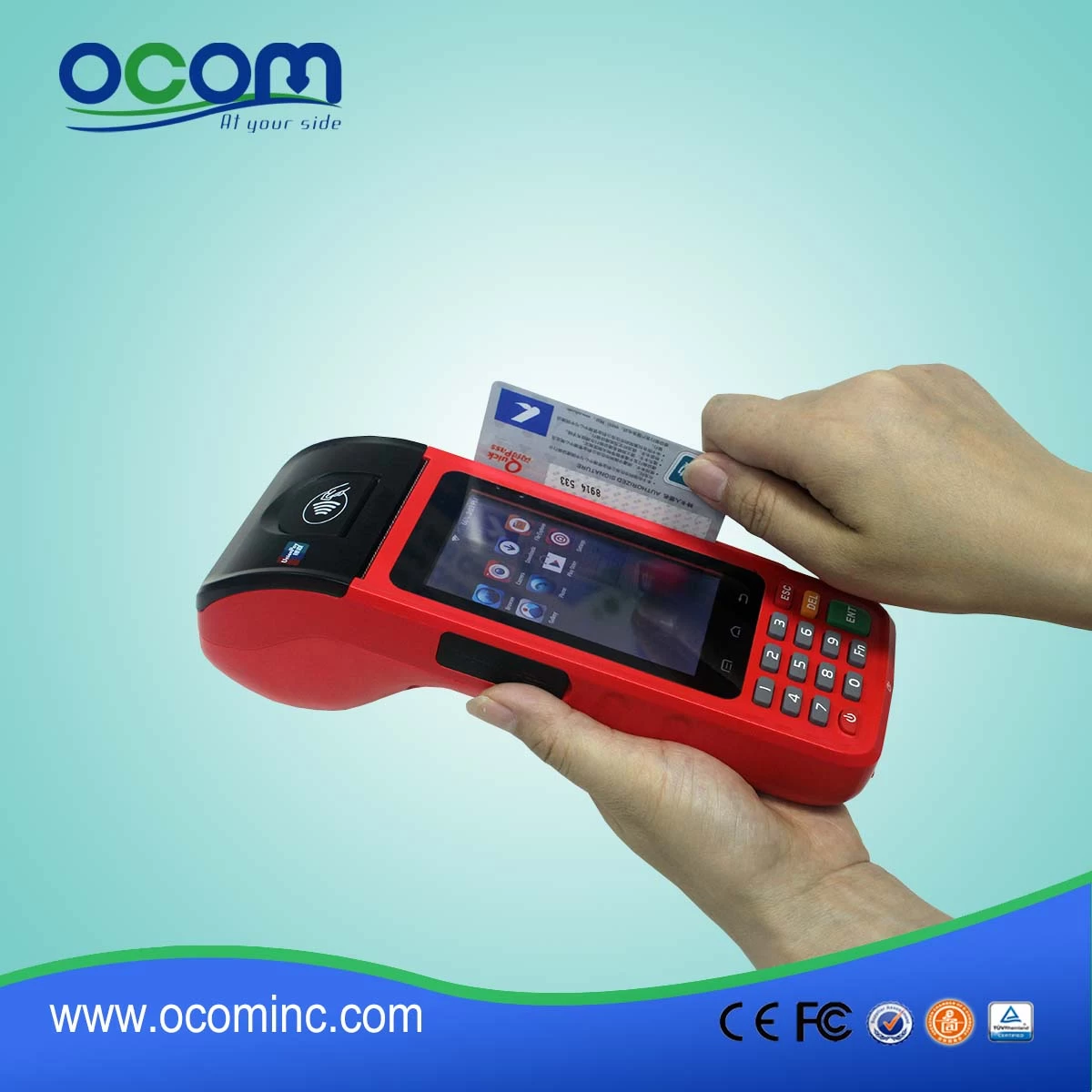 P8000S mobile gsm rfid handheld pos machine with credit card reader
