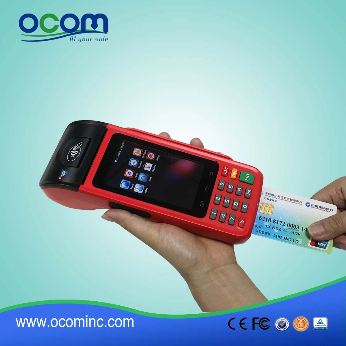 P8000S rfid gsm handheld billing machine with magnetic card reader