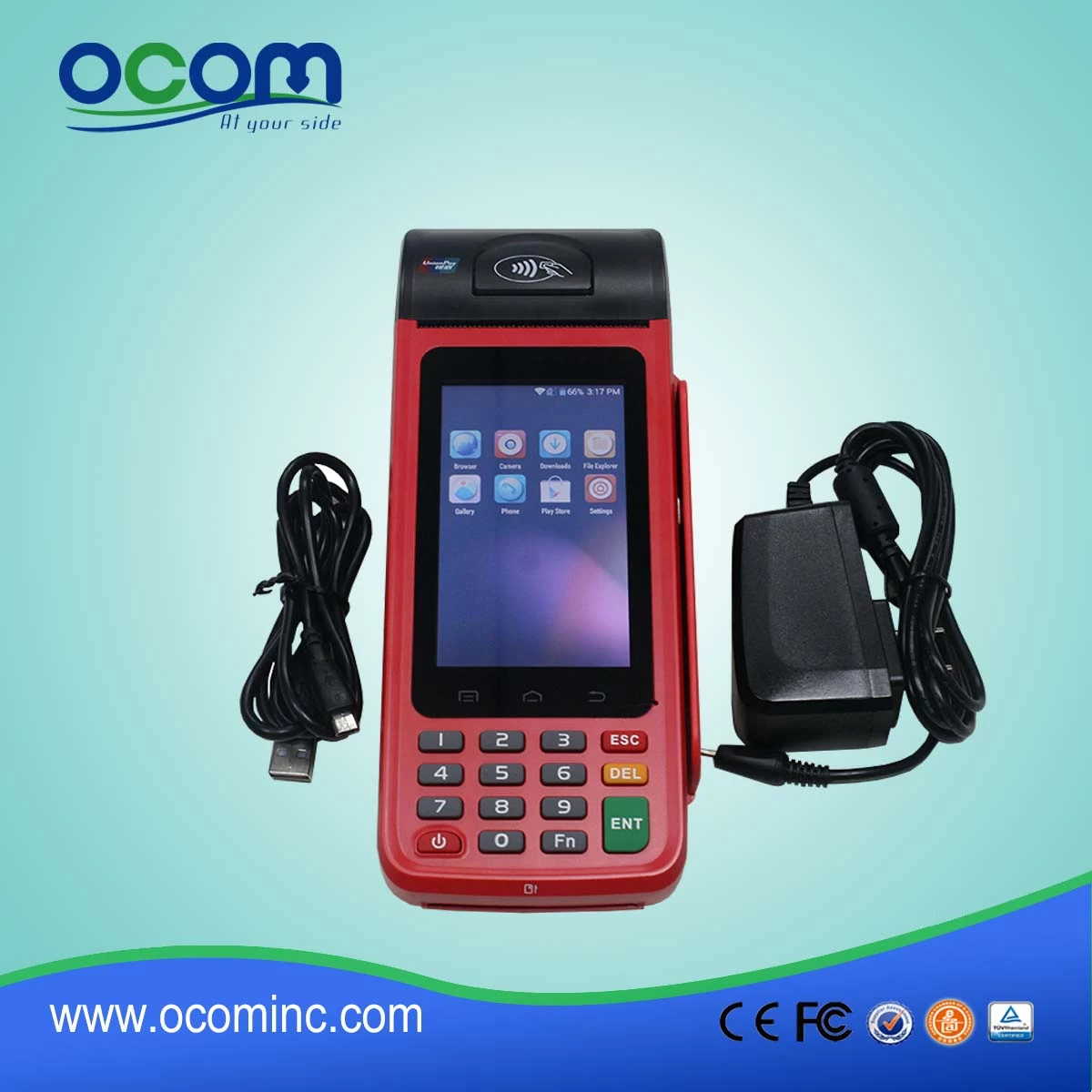 P8000S rugged gsm rfid handheld pos with striped card reader wireless