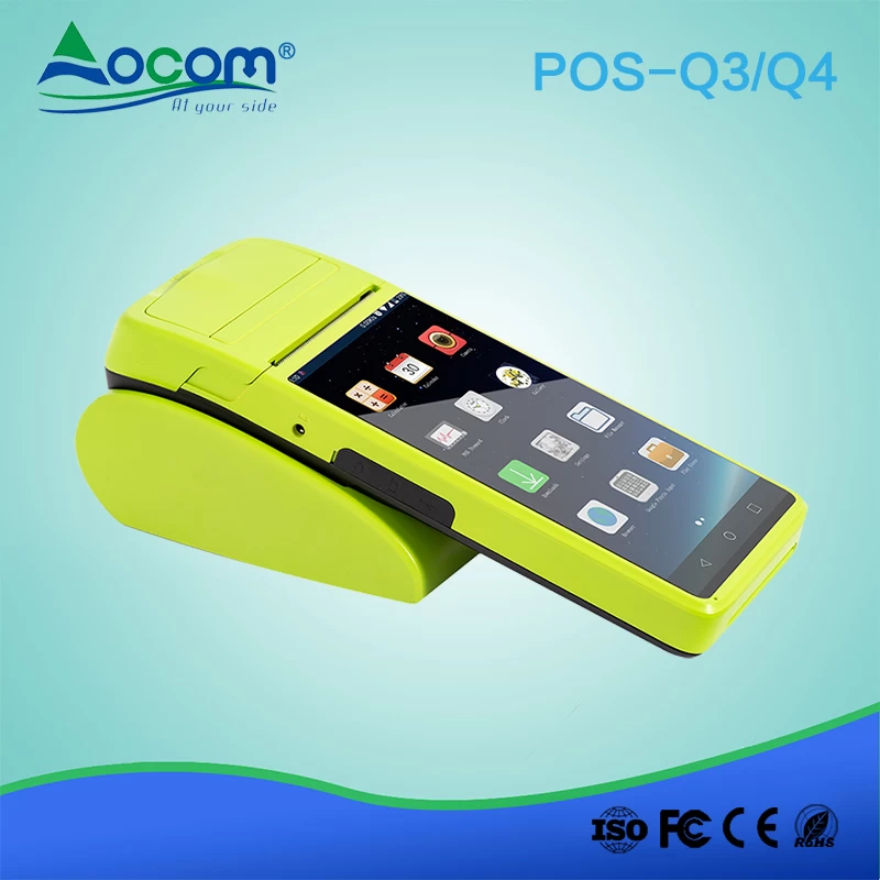 Q3 / Q4 5.5 "καιroid 6.0 3G smart wifi μίνι χειρός κινητό αφής pos τερματικό με nfc αναγνώστη
