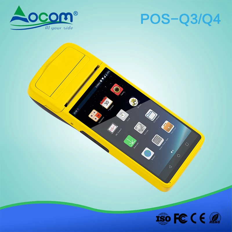 Q3 / Q4 5.5 "καιroid 6.0 3G smart wifi μίνι χειρός κινητό αφής pos τερματικό με nfc αναγνώστη