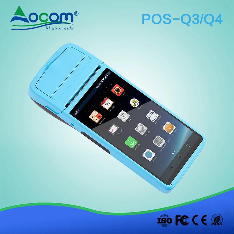 Q3 / Q4 5.5 "καιroid 6.0 3G smart wifi μίνι χειρός κινητό αφής pos τερματικό με nfc αναγνώστη
