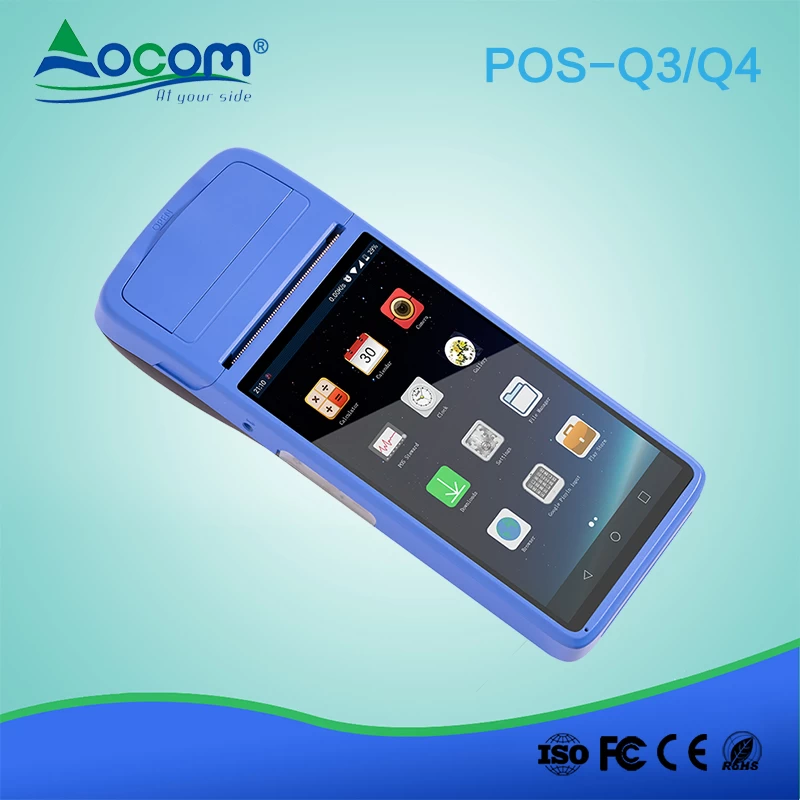 Q3 / Q4 5.5 "καιroid 6.0 3G smart wifi μίνι χειρός κινητό αφής pos τερματικό με nfc αναγνώστη
