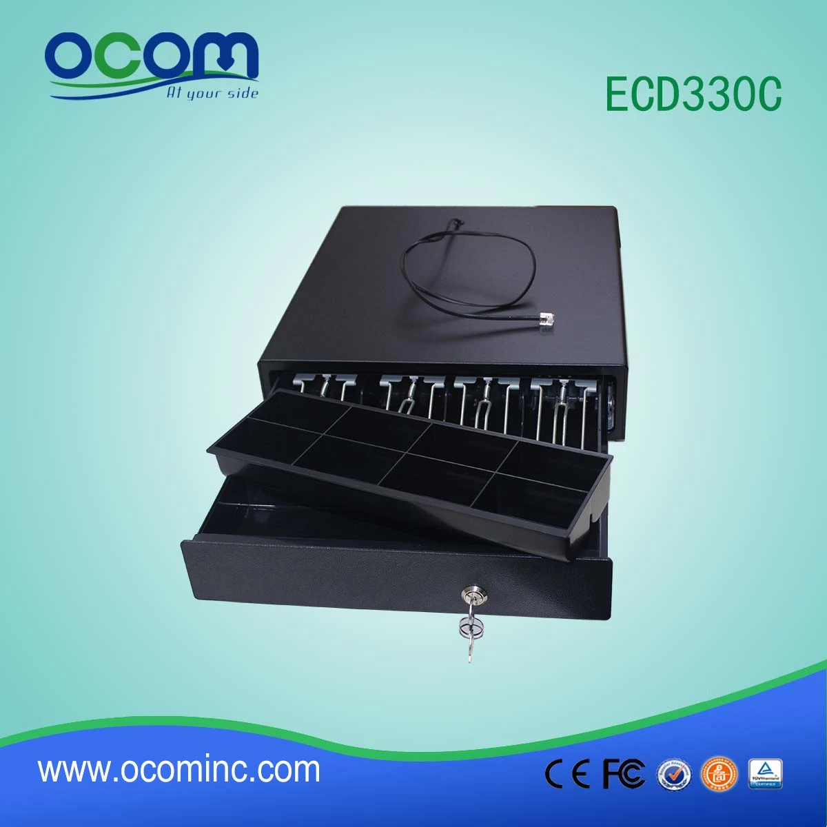 Small Metal Manual Cash Box Cash Drawer for POS System  (ECD330C)