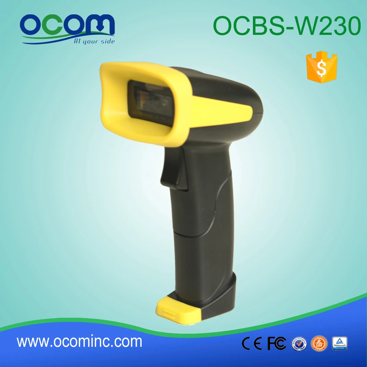 (OCBS-W230B) Wireless Bluetooth 2D Barcode Scanner