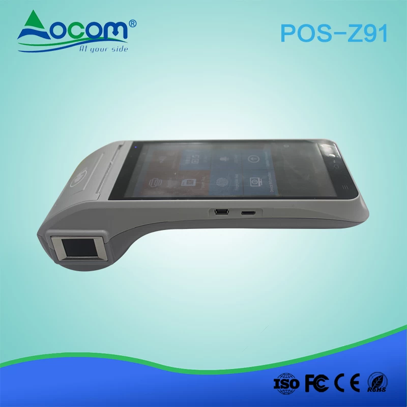 Z91 Wireless android handheld pos terminal with fingerprint