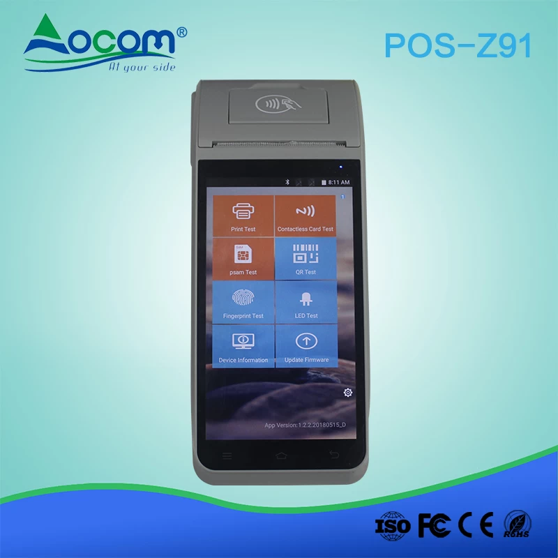 Z91 Wireless android handheld pos terminal with fingerprint