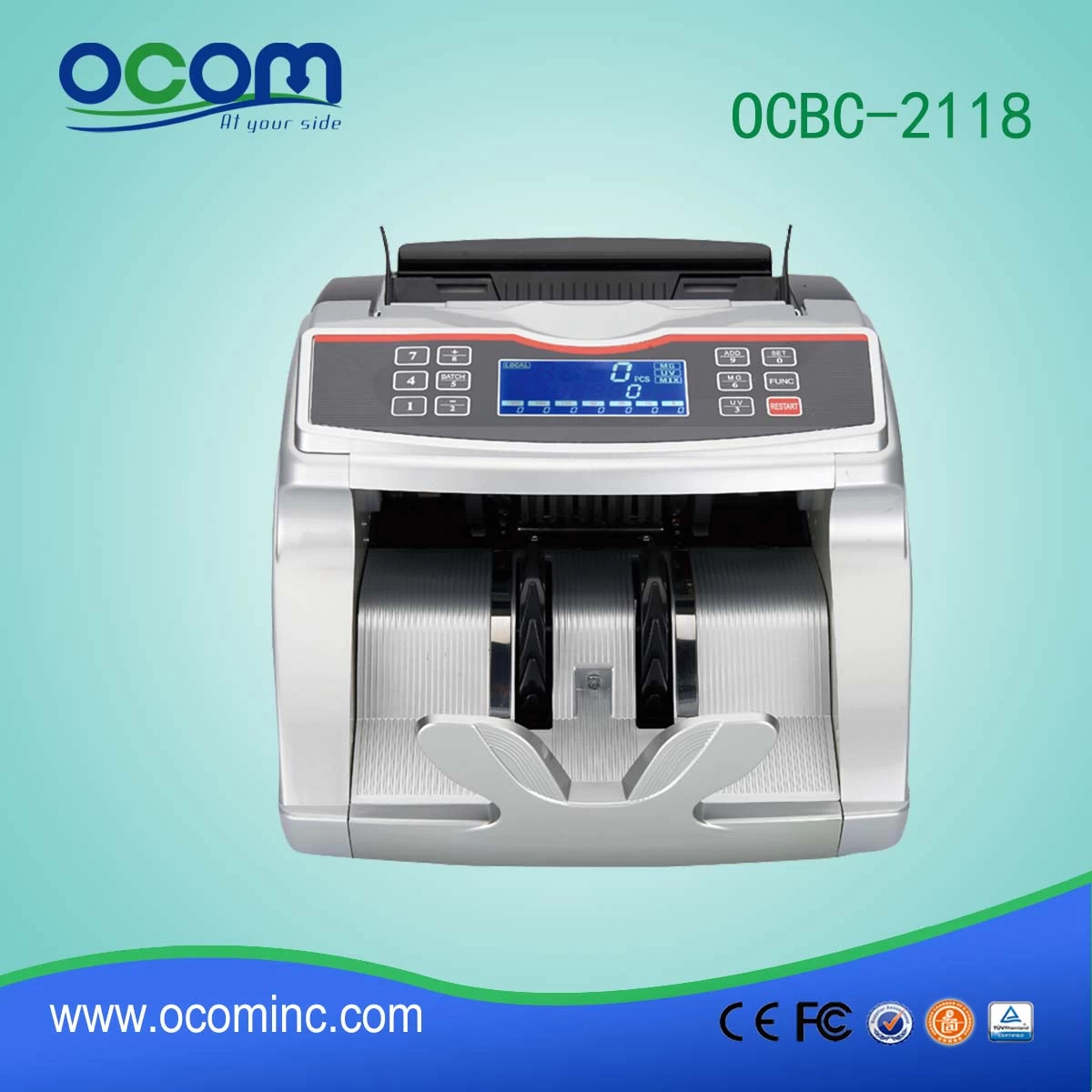 banknote money currency counting machine for cash with fake note detector （OCBC-2118）