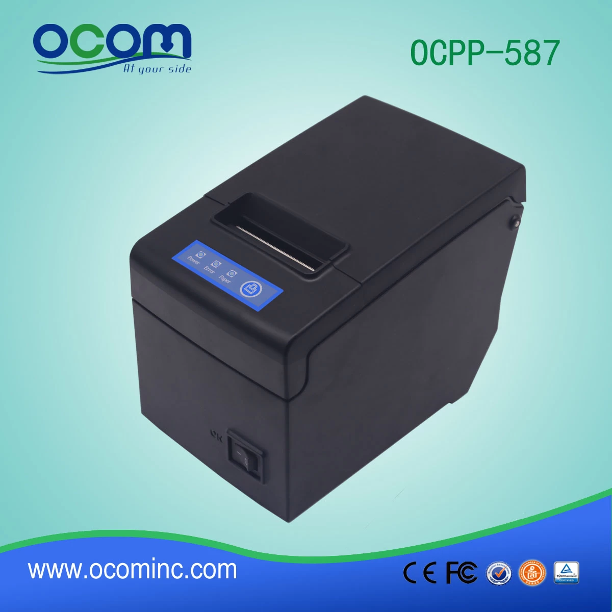cheap 58mm thermal POS bill receipt printer with big paper holder (OCPP-587)