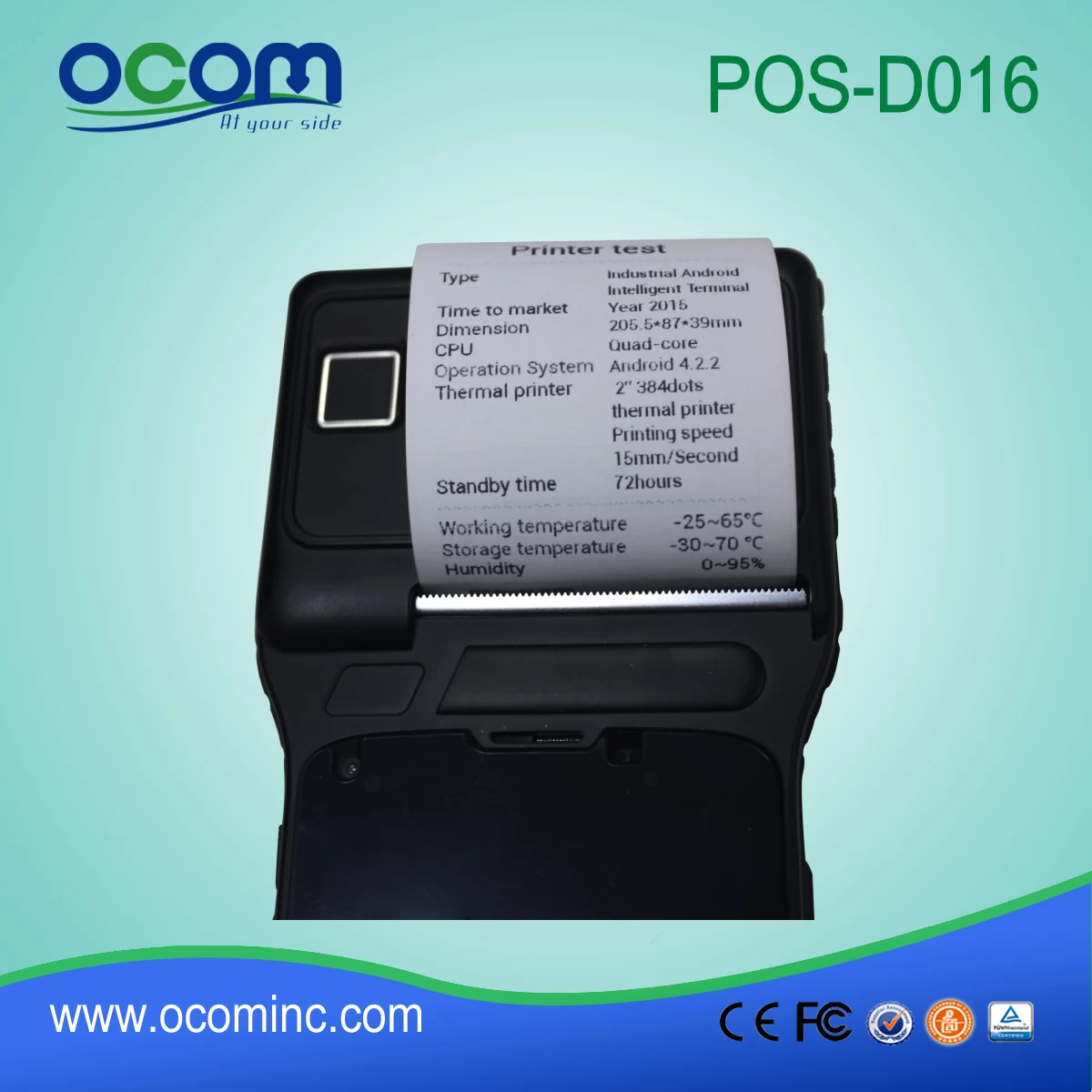 handheld Android  industrial PDA with mobile printer (OCBS-D016)
