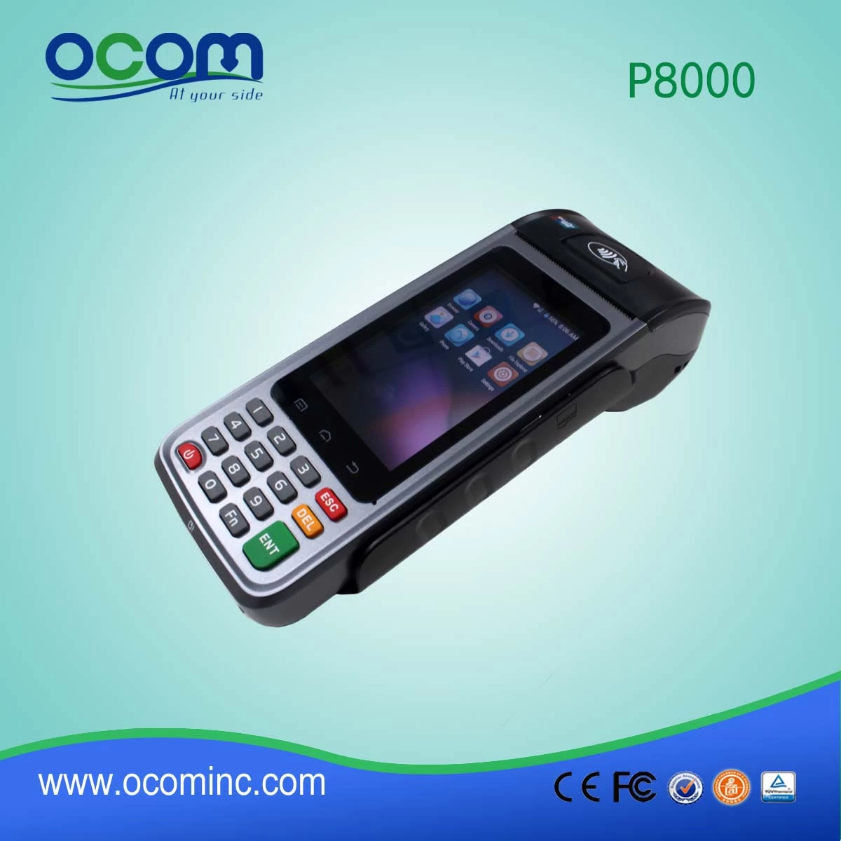 mobile touch screen wireless Android pos terminal price with sim card gprs (P8000)