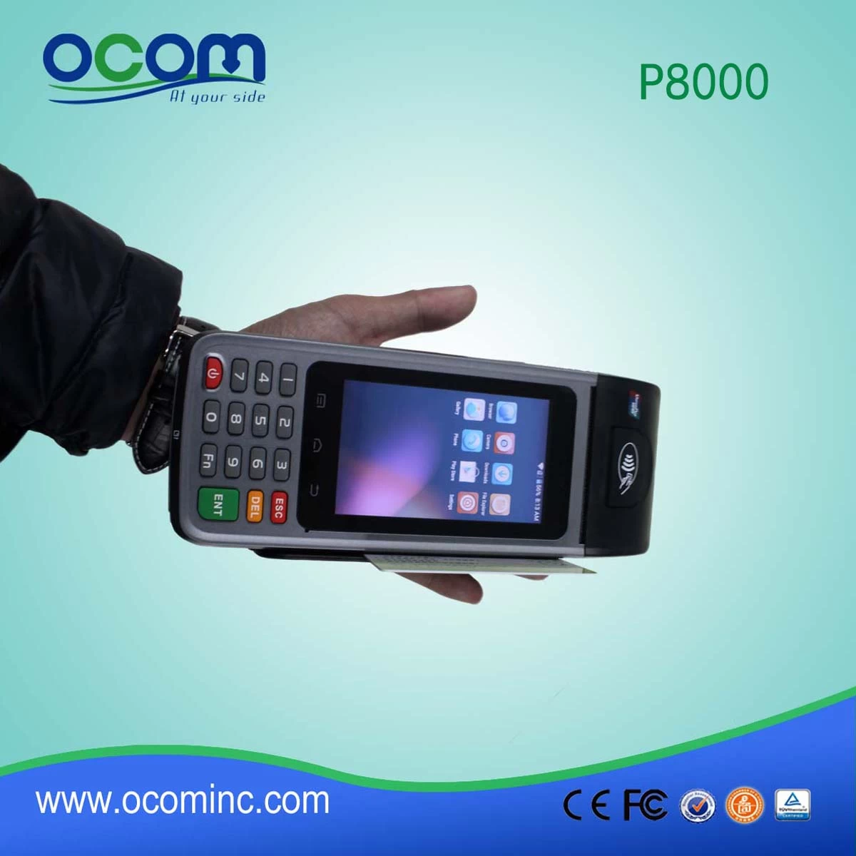 portable android mobile POS machine price for supermarket （P8000）
