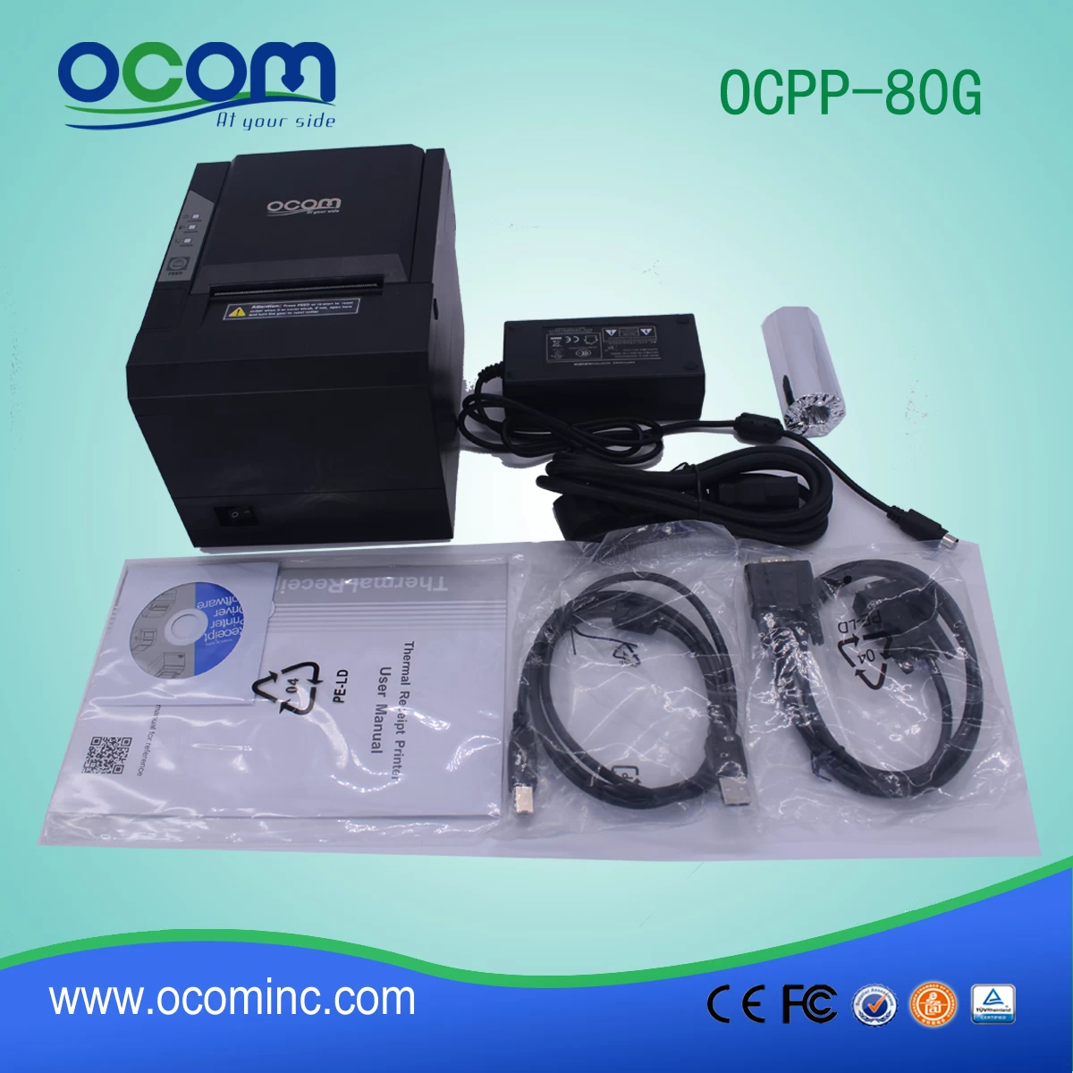 usb serial lan pos receipt printer price (OCPP-80G)