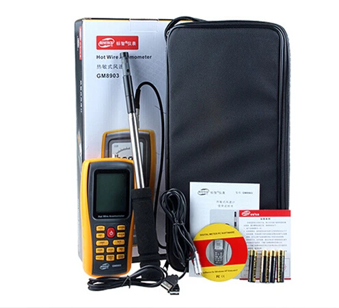 Pantalla LCD digital de temperatura GM8903 anemómetro 2.6 pulgadas