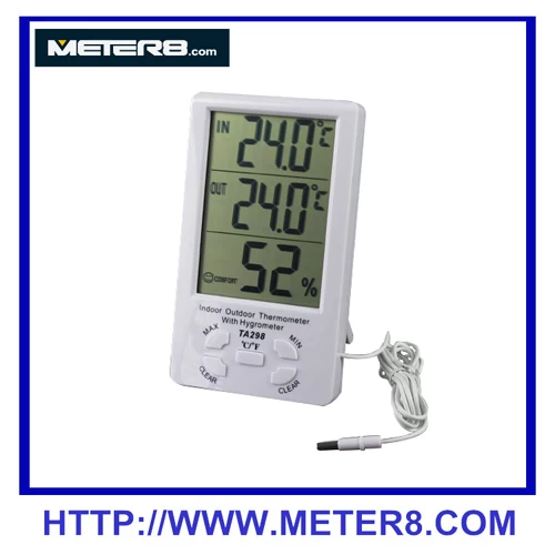 Thermomètre intérieur/extérieur avec horloge hygromètre TA298 - imychic