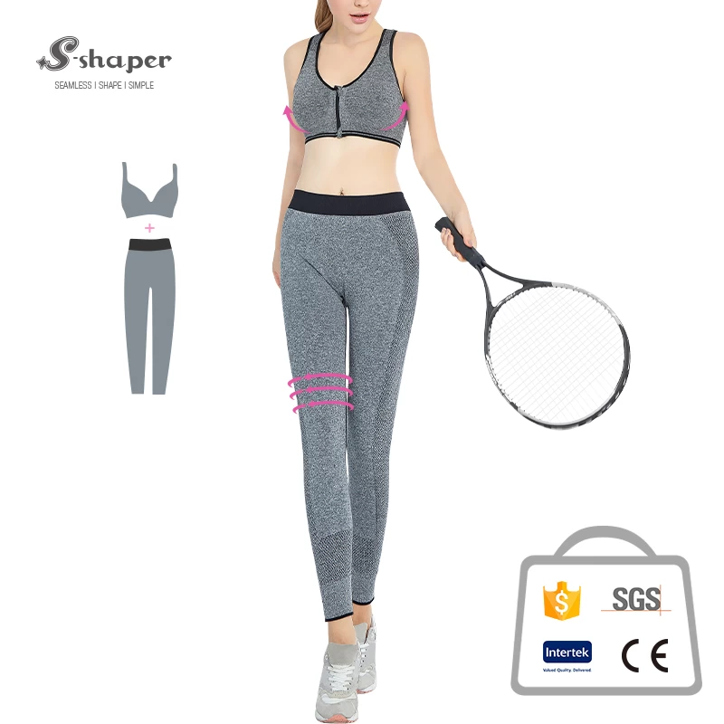 Breathable Zipper Yoga Bra Set Wholesales
