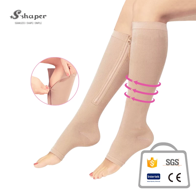Natural Slim Leg Medical Zipper Socks Manufacturer
