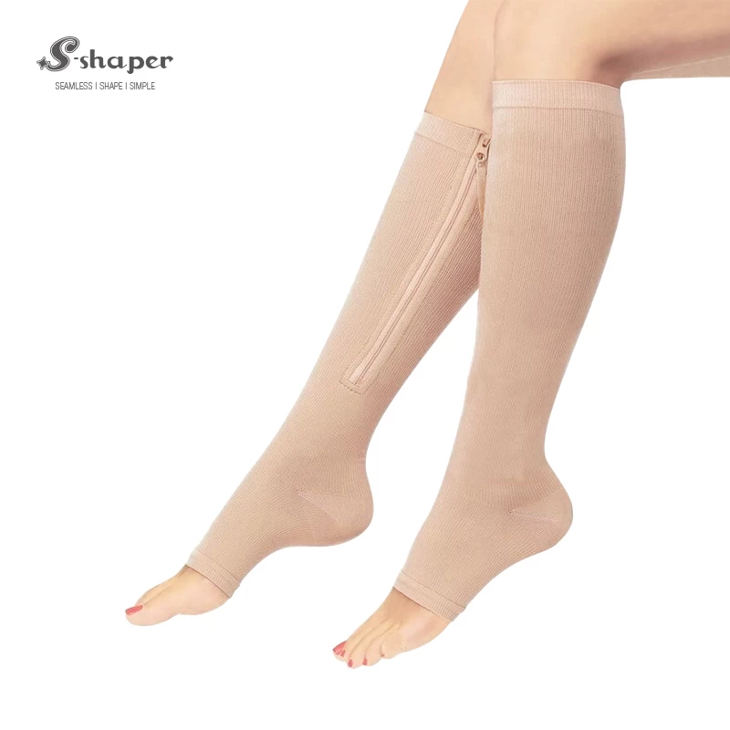 Natural Slim Leg Medical Zipper Socks On Sales