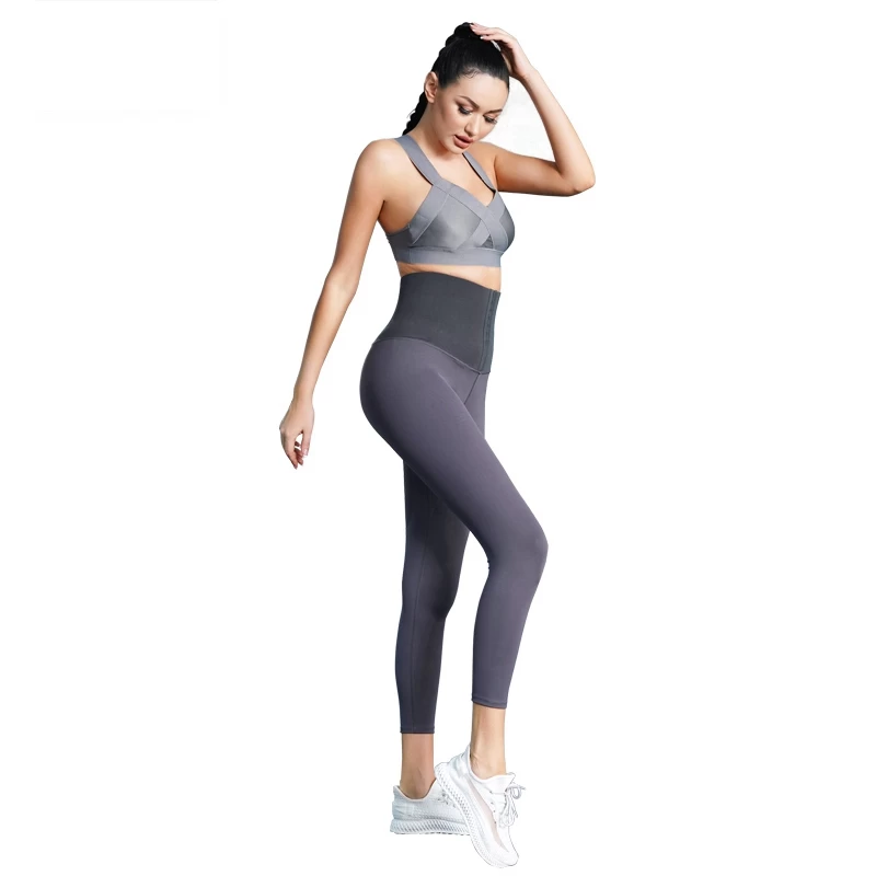 New women's nylon material high waist fitness yoga body shaping pants wholesaler