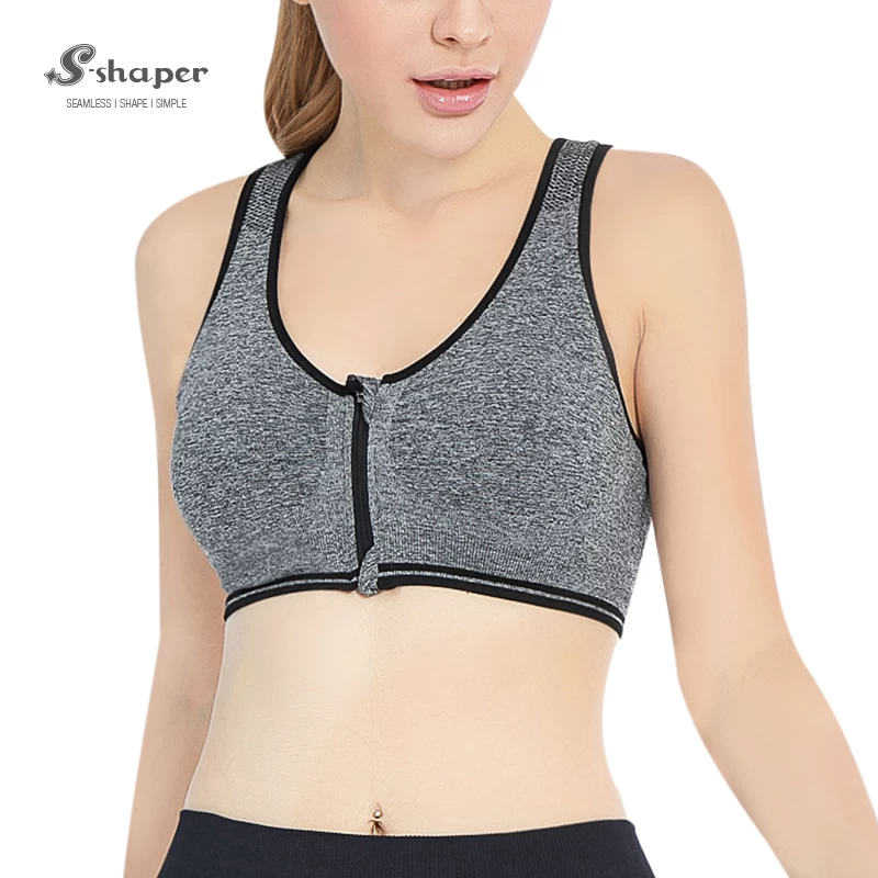 OEM Fashionable Zipper Sport Bra For Women Wholesales